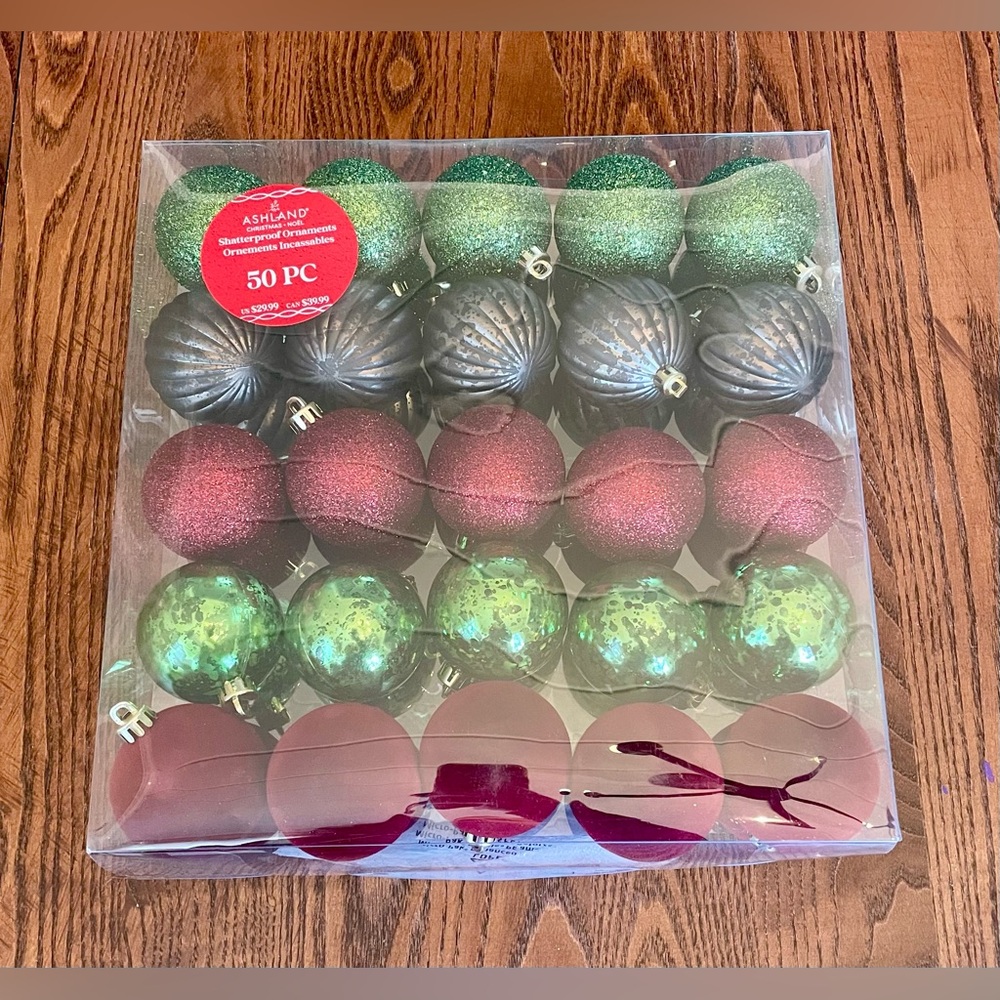 50 piece shatterproof ornaments